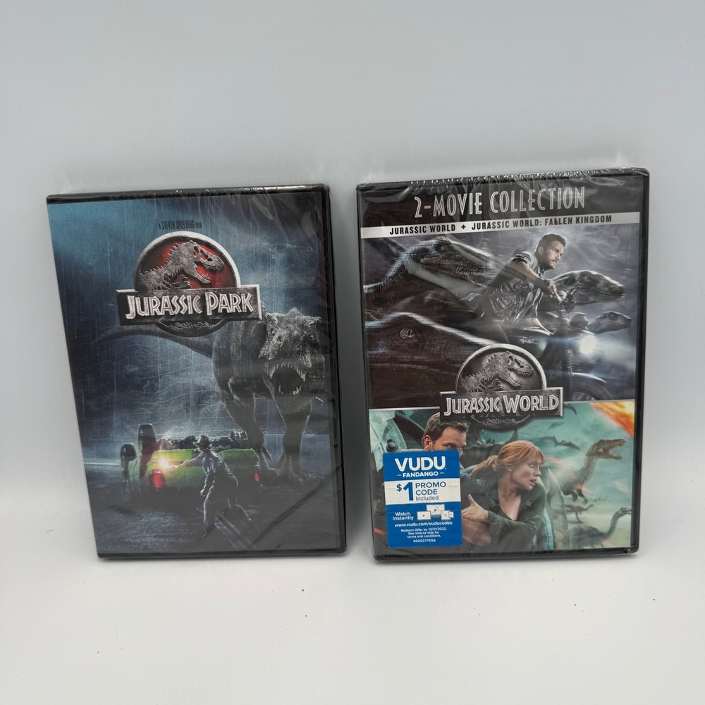 Jurassic Park & Jurassic World 2-Movie Collection DVD Bundle New Sealed 3 Films